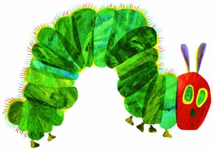 You might recognize Carle's work from the classic The Very Hungry Caterpillar.