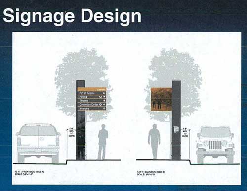 The new signs are designed to be visible from a distance. You should start seeing them popping up on Pacific.